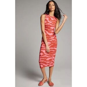 Anthropologie Coreylynn Calter abstract print bodycon sleeveless midi dress